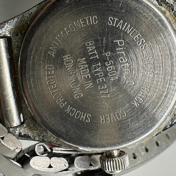 3/$30 Piratron Watch Women Silver Tone Day Date Quartz Classic Look 6.7 - Picture 7 of 15